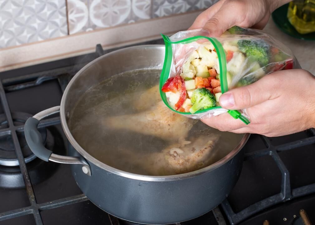 Make stock with inedible scraps